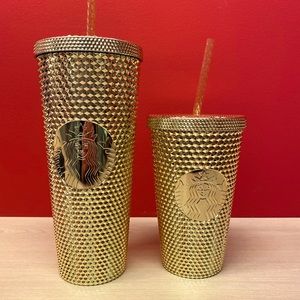 STARBUCKS HOLIDAY GOLD CUPS SET